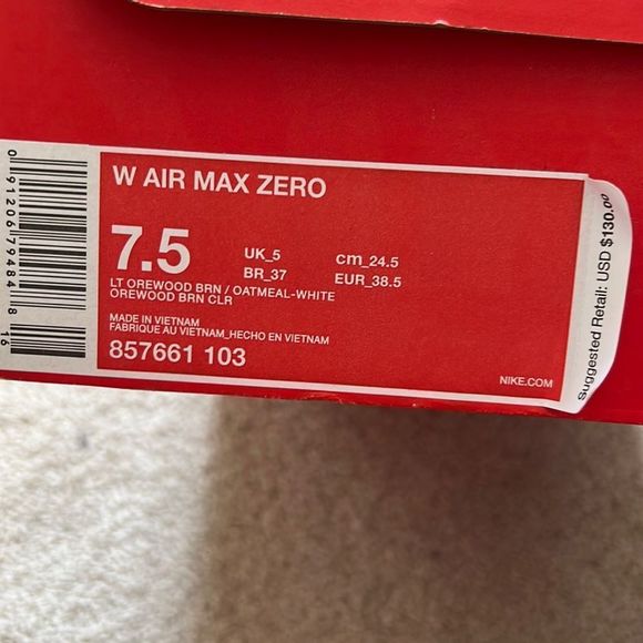 women’s air max zero oatmeal-white - Picture 2 of 7